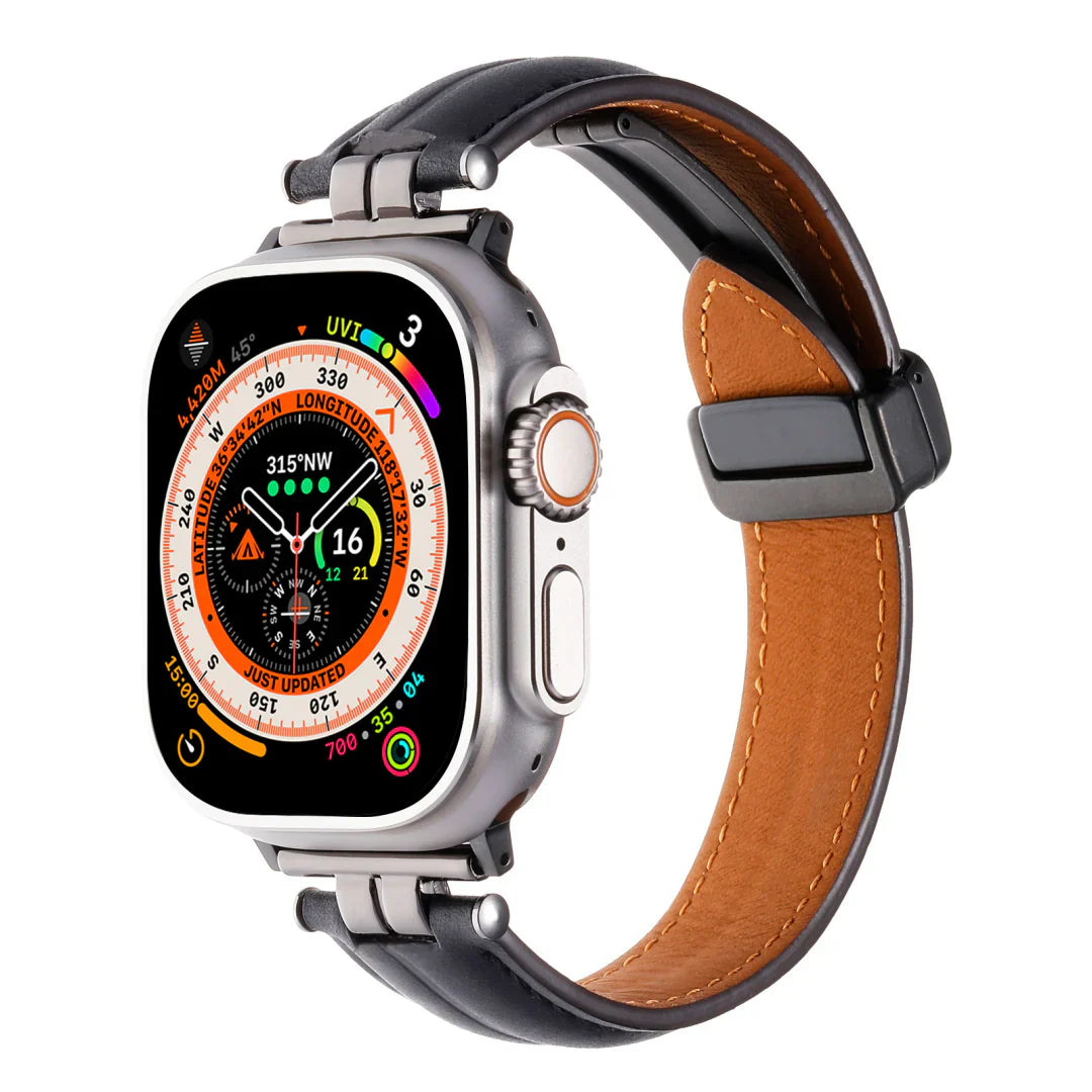 Pulseira Magnética de Couro para Apple Watch