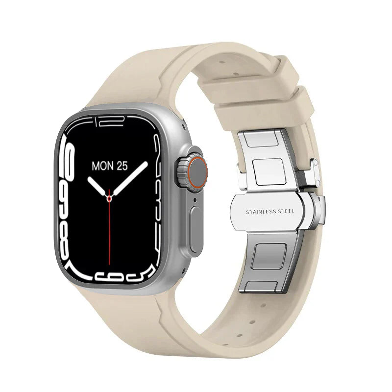 Luxury FKM Butterfly Buckle Band For Apple Watch