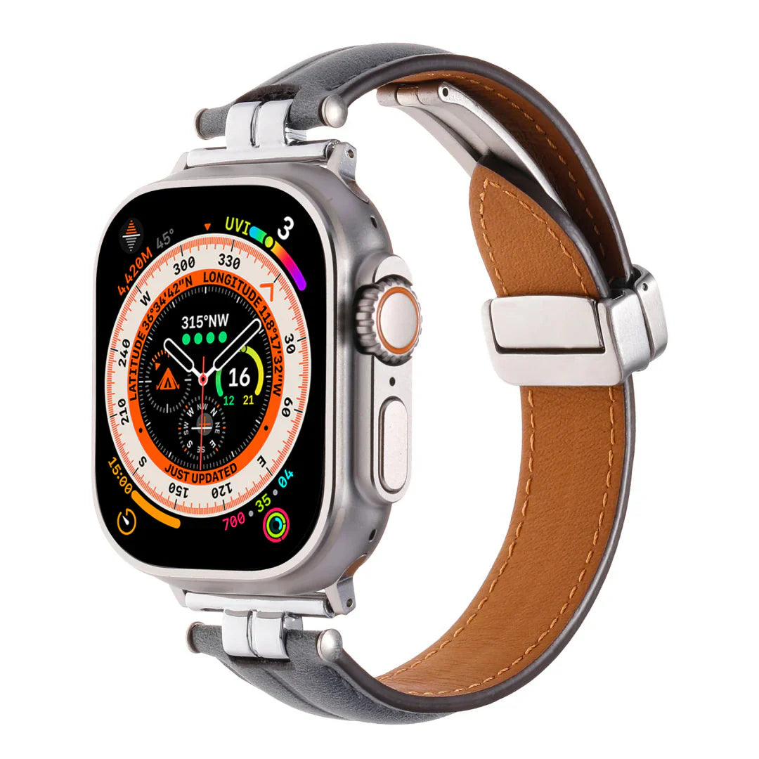 Pulseira Magnética de Couro para Apple Watch