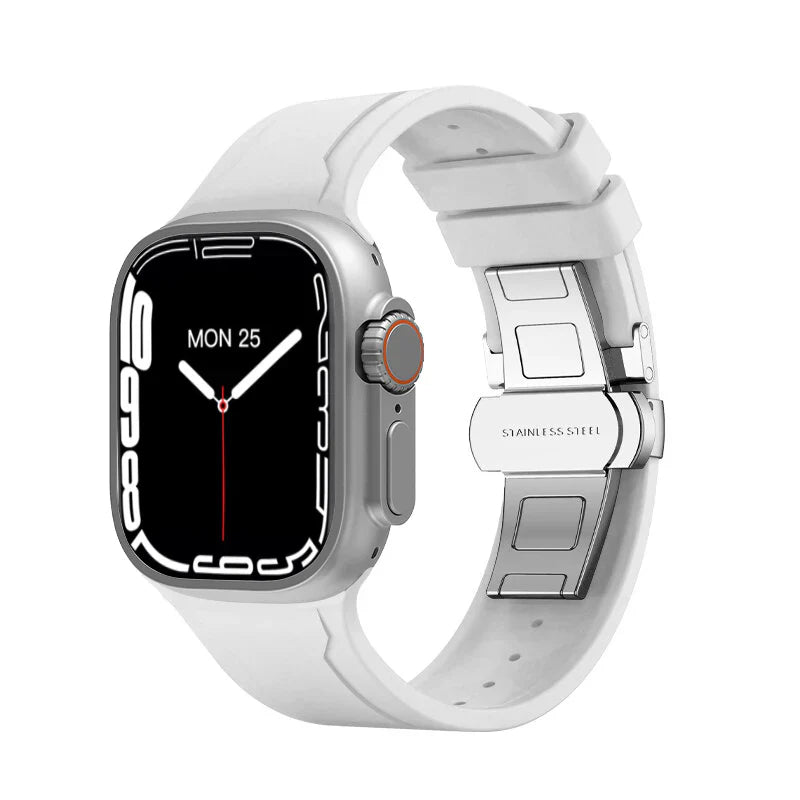 Luxury FKM Butterfly Buckle Band For Apple Watch