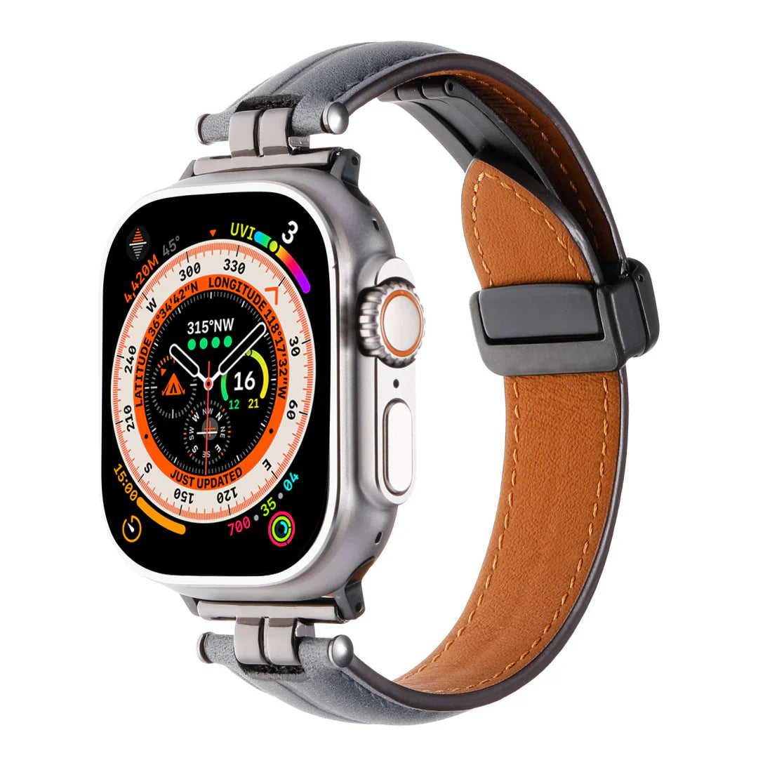 Pulseira Magnética de Couro para Apple Watch