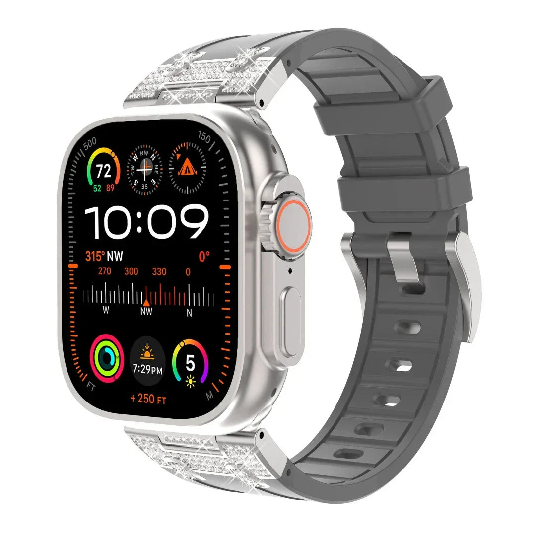 Banda de Diamante de Silicona para Apple Watch