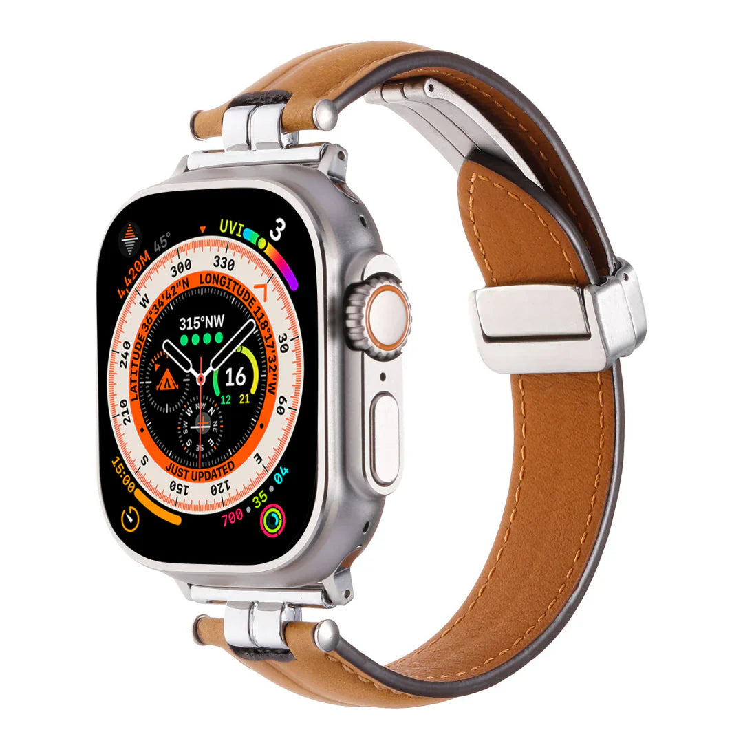 Pulseira Magnética de Couro para Apple Watch