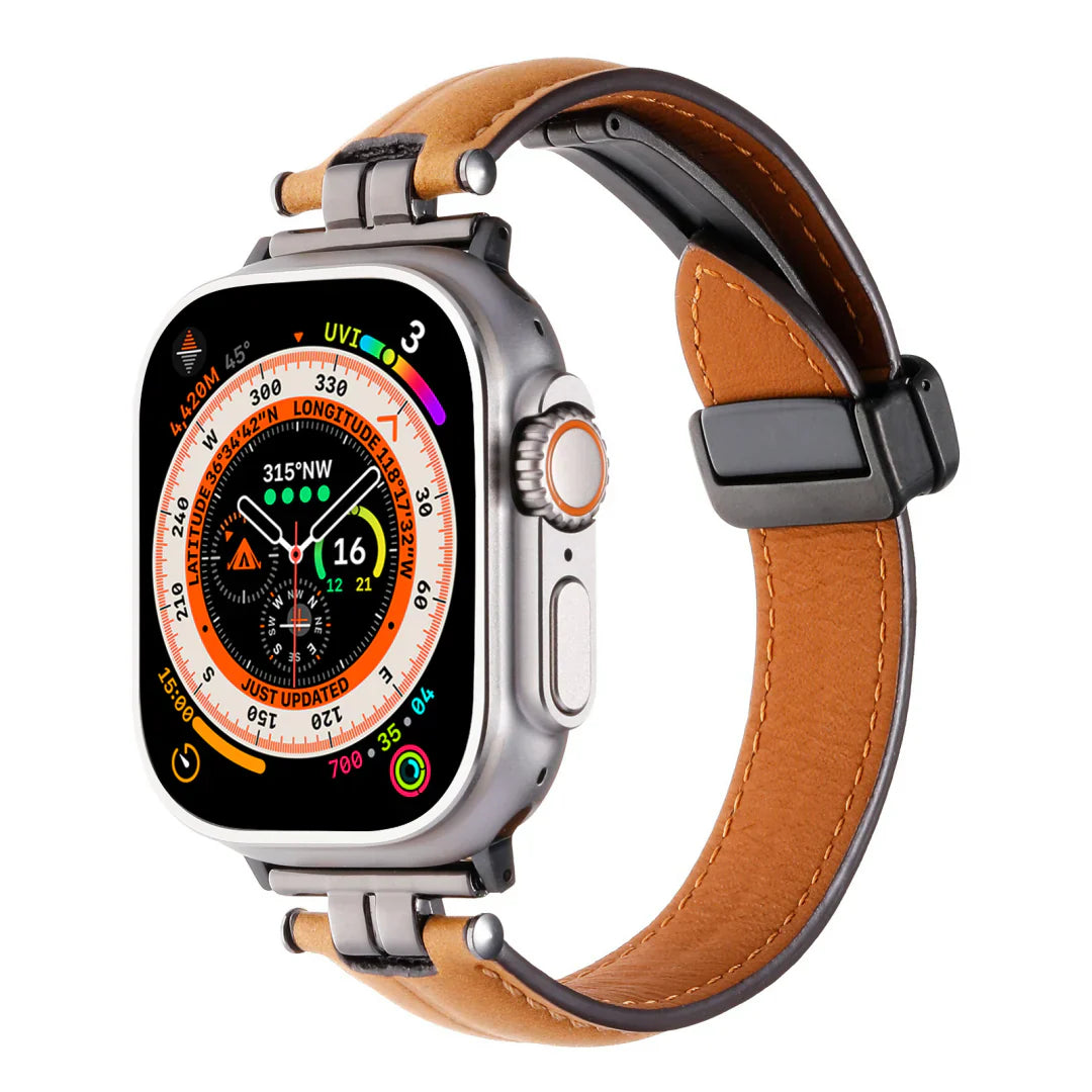 Pulseira Magnética de Couro para Apple Watch