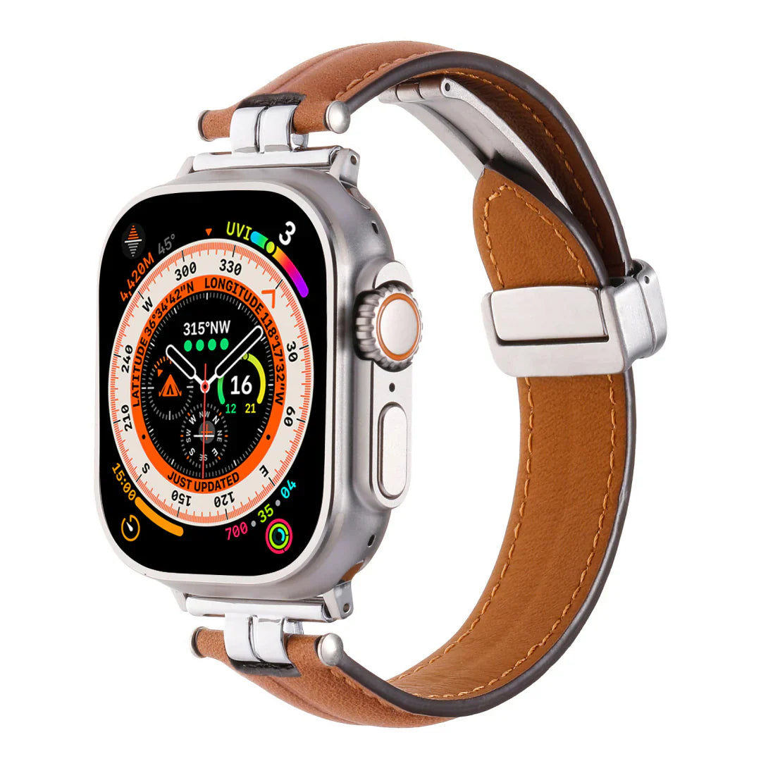 Pulseira Magnética de Couro para Apple Watch