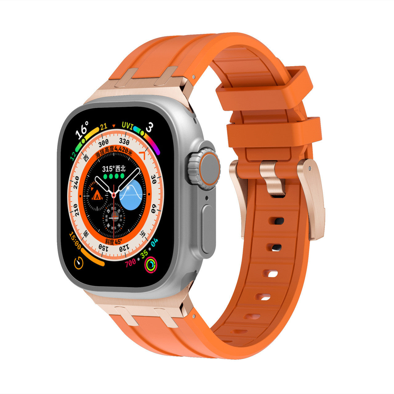 Nieuwe XAP Metalen Hoofd Siliconen Band Voor Apple Watch