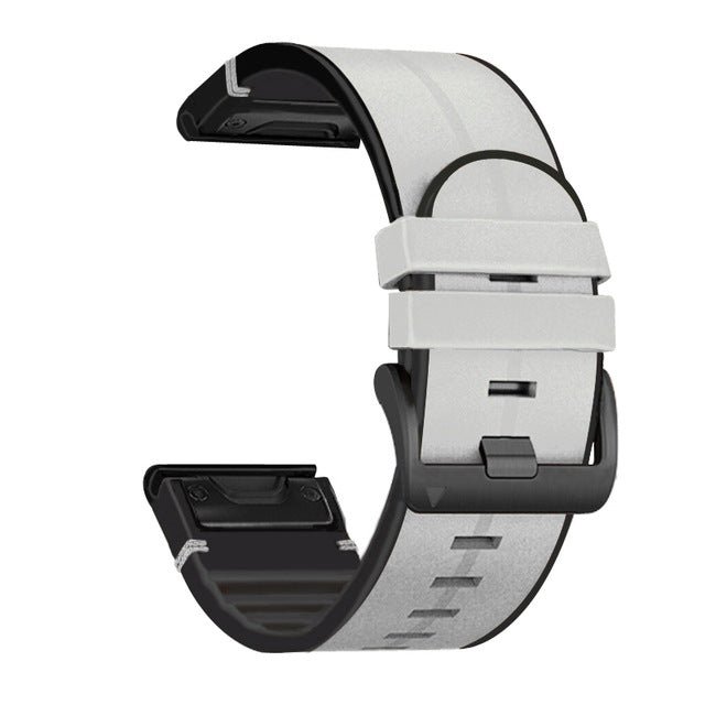 Siliconen Leren Horlogeband Voor Garmin Fenix 8 7X 7 5X 5 6