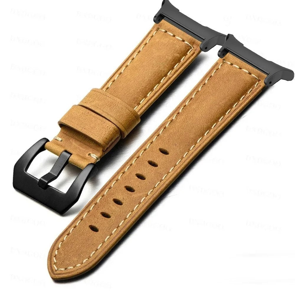 Vintage Frosted Leather Voor Samsung Watch Ultra 47mm