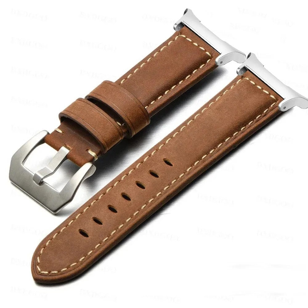 Vintage Frosted Leather Voor Samsung Watch Ultra 47mm