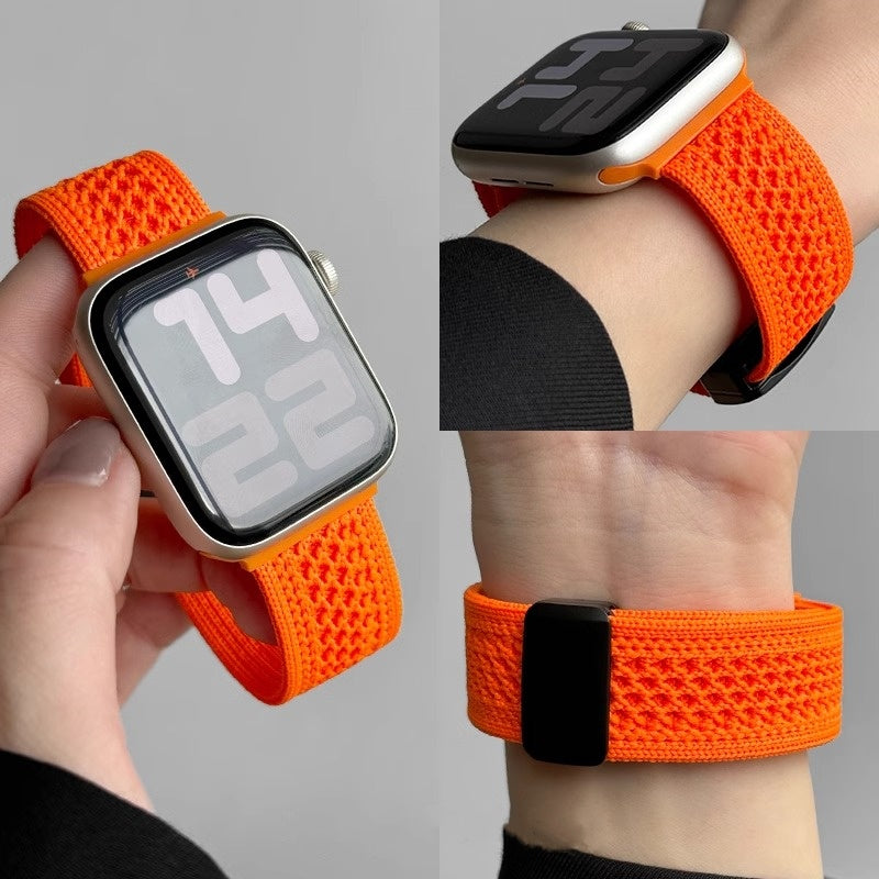 Braided Mesh Nylon Loop with Magnetic Clasp For Apple Watch