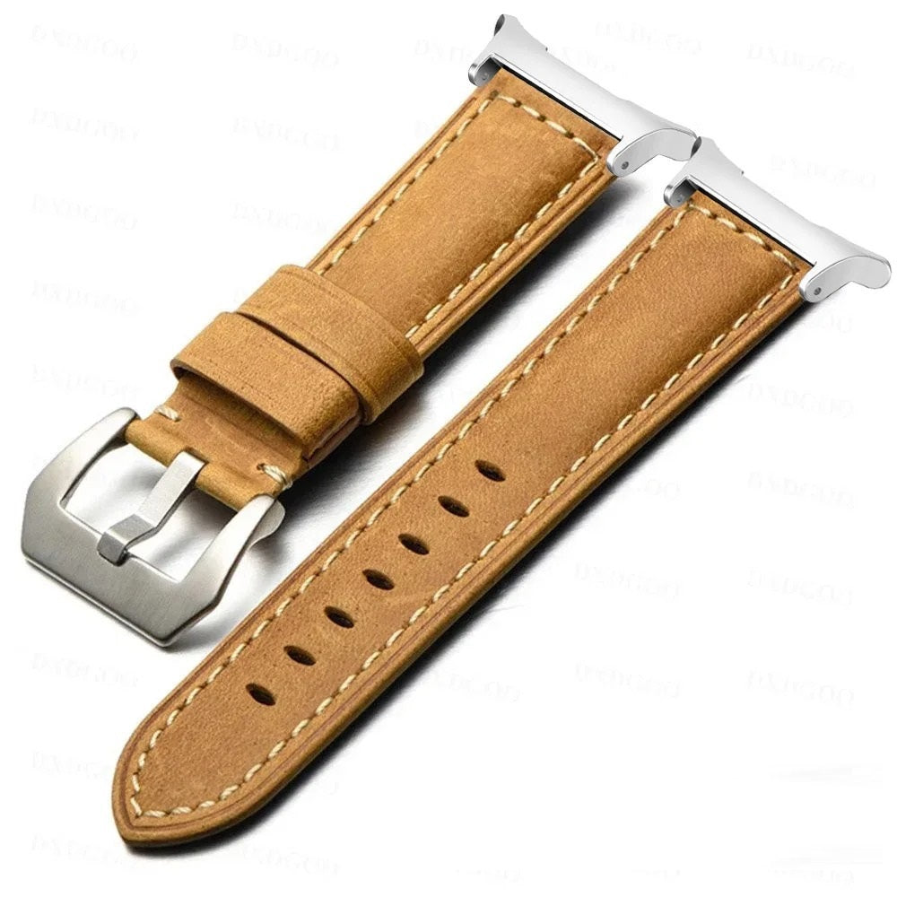 Vintage Frosted Leather Voor Samsung Watch Ultra 47mm