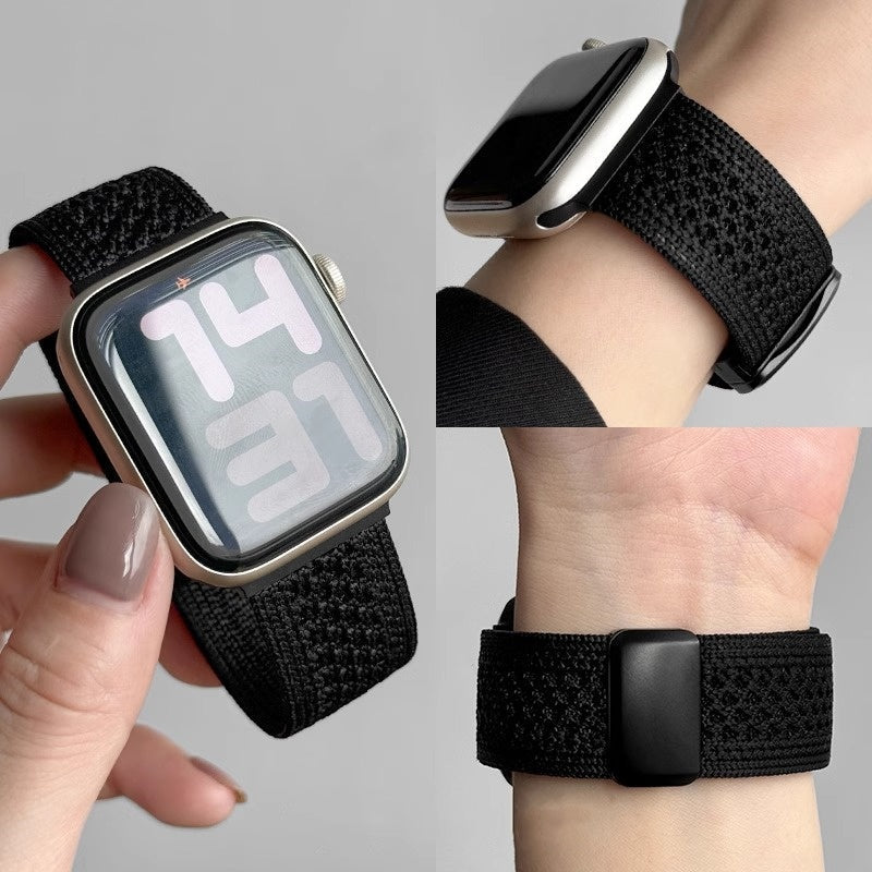 Braided Mesh Nylon Loop with Magnetic Clasp For Apple Watch