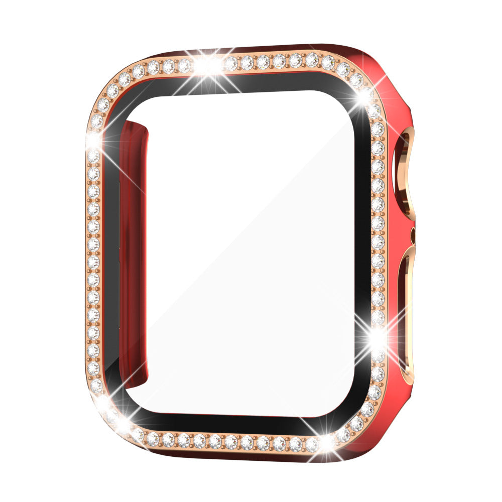 Rhinestone Tempered Glass Case For Apple Watch