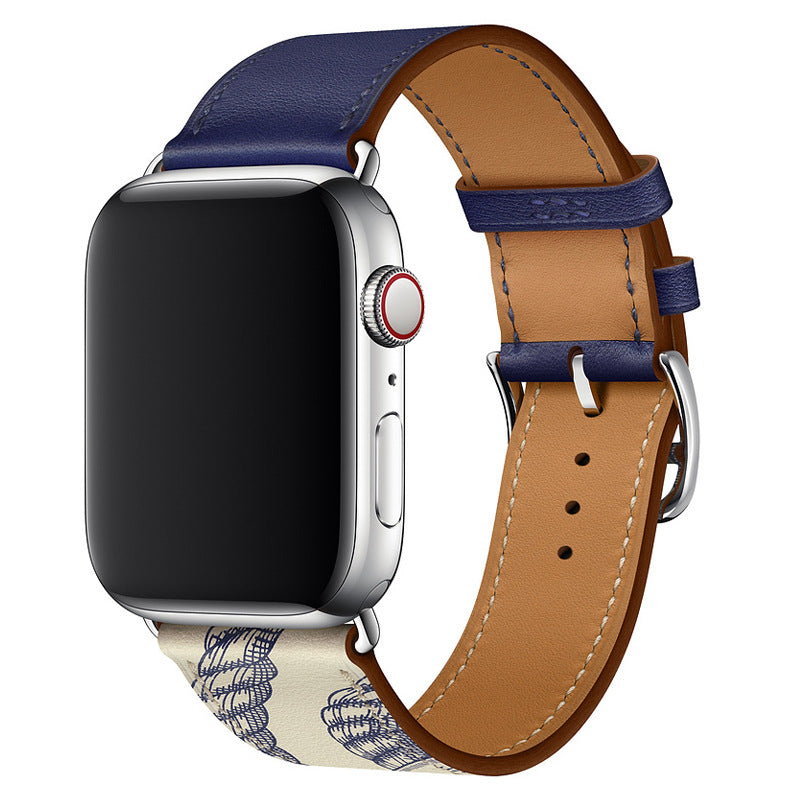 Apple watch genuine leather hand-stitched strap