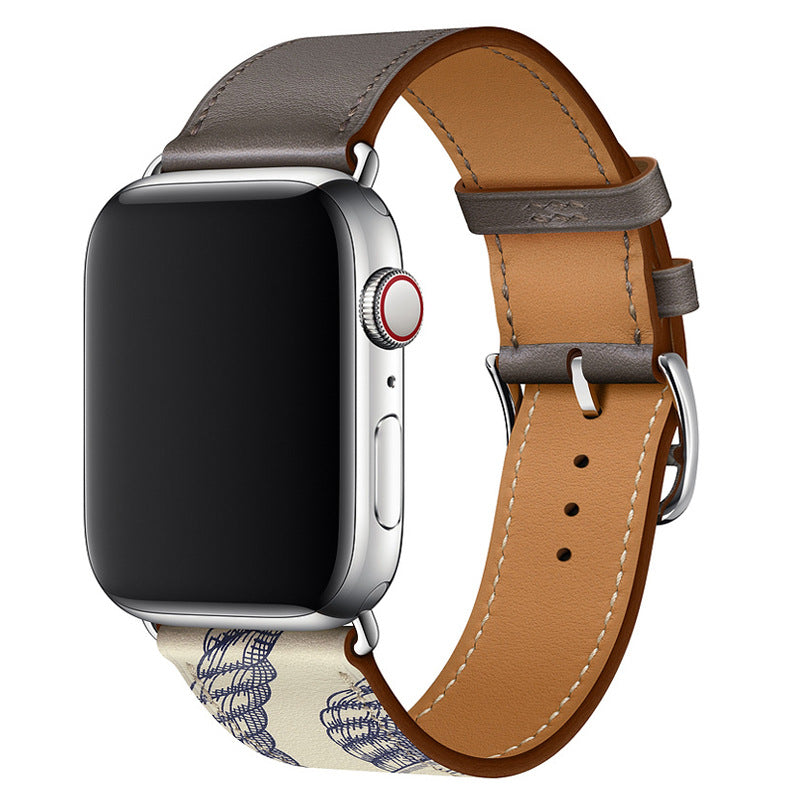 Apple watch genuine leather hand-stitched strap