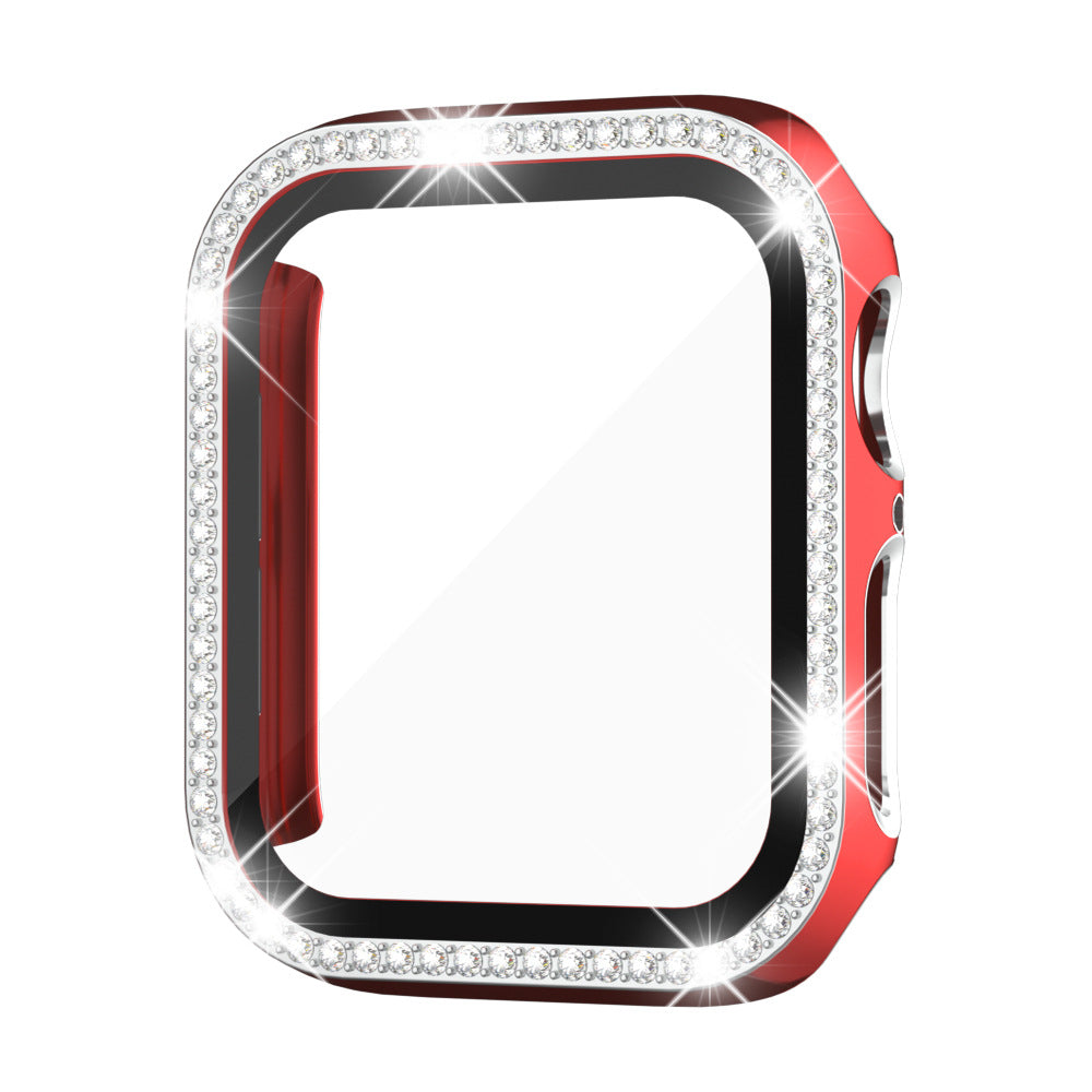 Rhinestone Edzett Üveg Tok Apple Watch-hoz