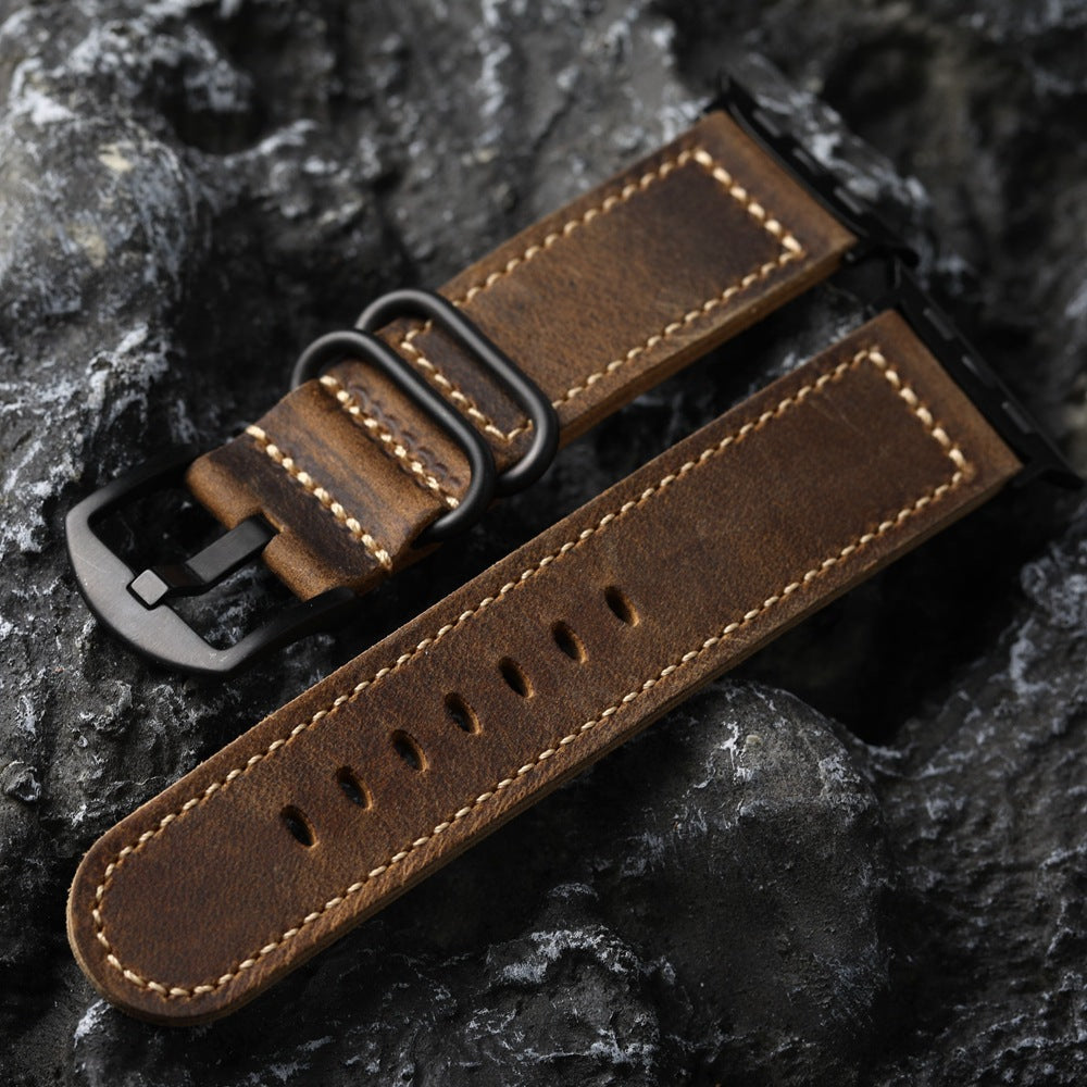 Vintage  Handmade Leather strap For Apple Watch