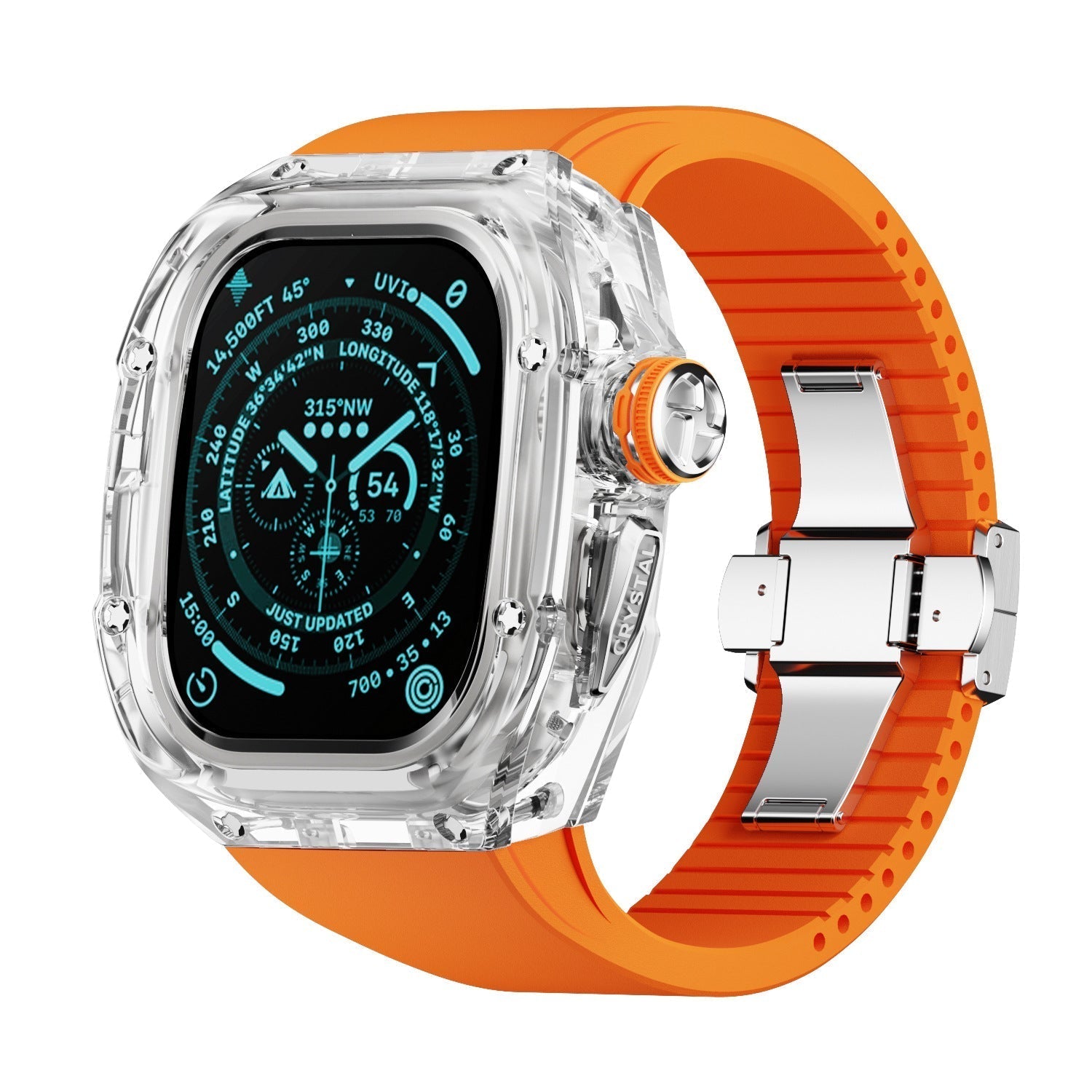 RM Crystaluxe Series - Fluororubber Band Crystal Case Retrofit Kit For Apple Watch