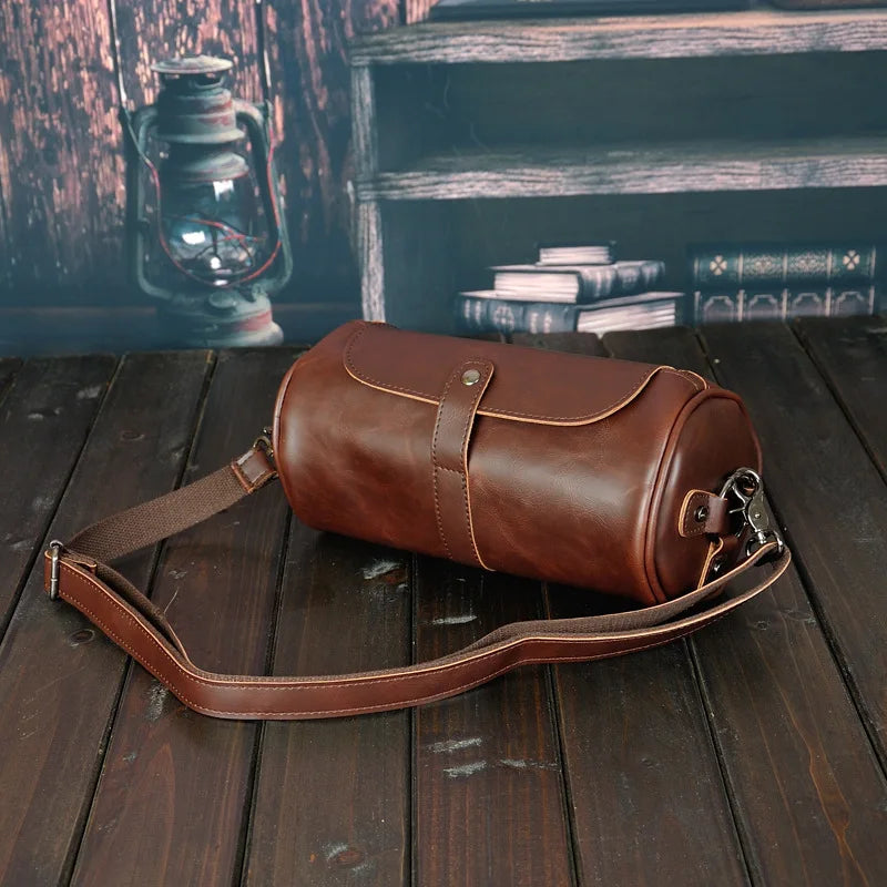 Men's Vintage Barrel Shoulder Bag