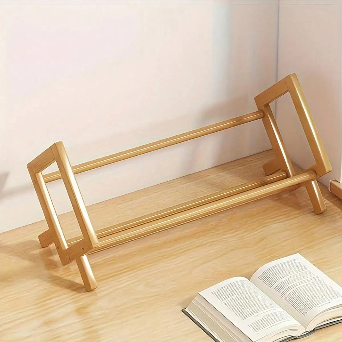 Compact Bamboo Desktop Storage Shelf