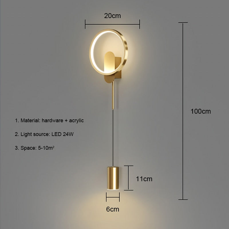 Lampa de perete LED Nordic Gold 24W BAN Branwen Modern