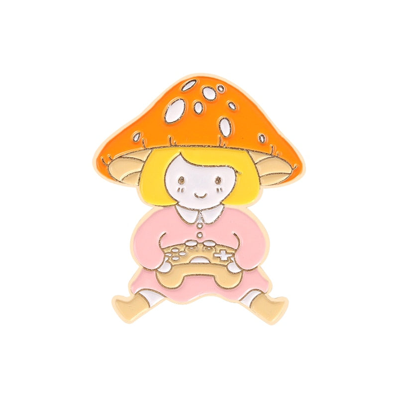 Mushroom Series Collectie Emaille Pins