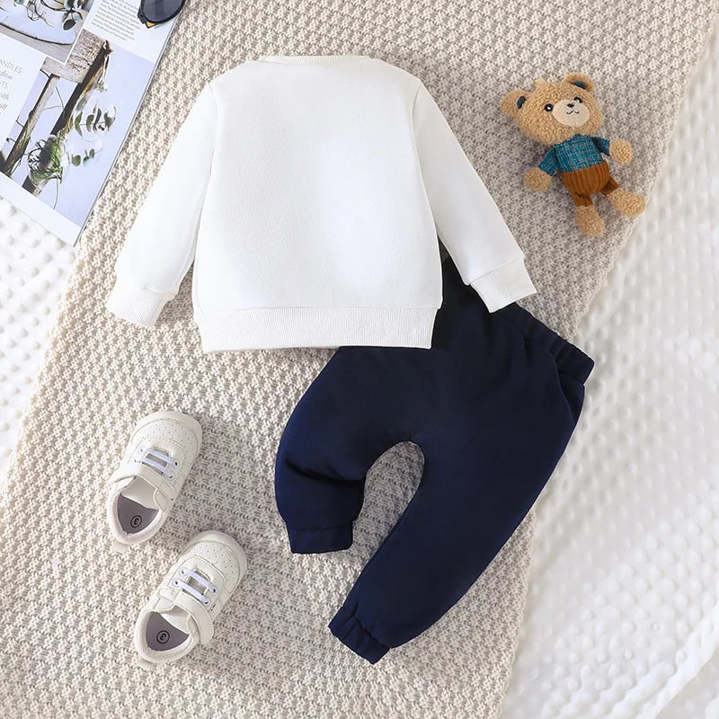 Ensemble ours fantaisiste – Finn & Zoey – t-shirt et pantalon bleu marine pour tout-petit (3-24 mois)