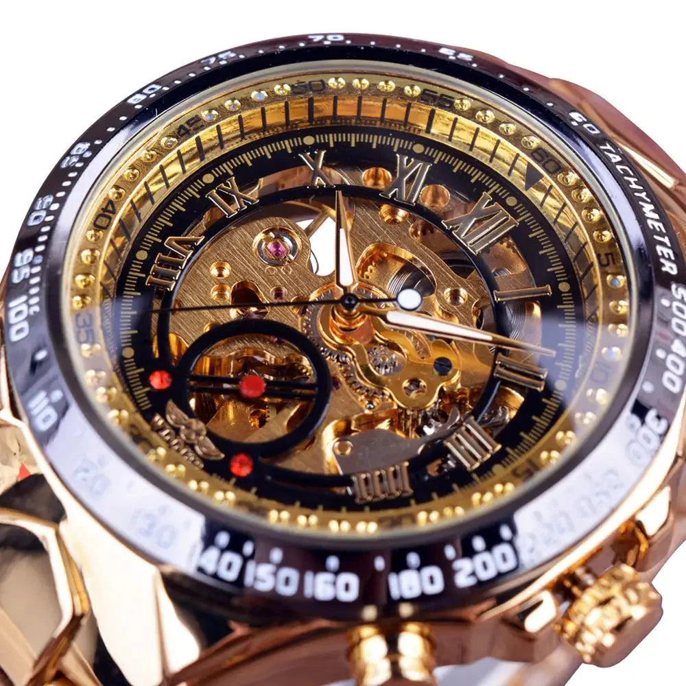 Mechanical Sport Design Bezel Fashion Watch for Men – Luxury Automatic Skeleton Watch