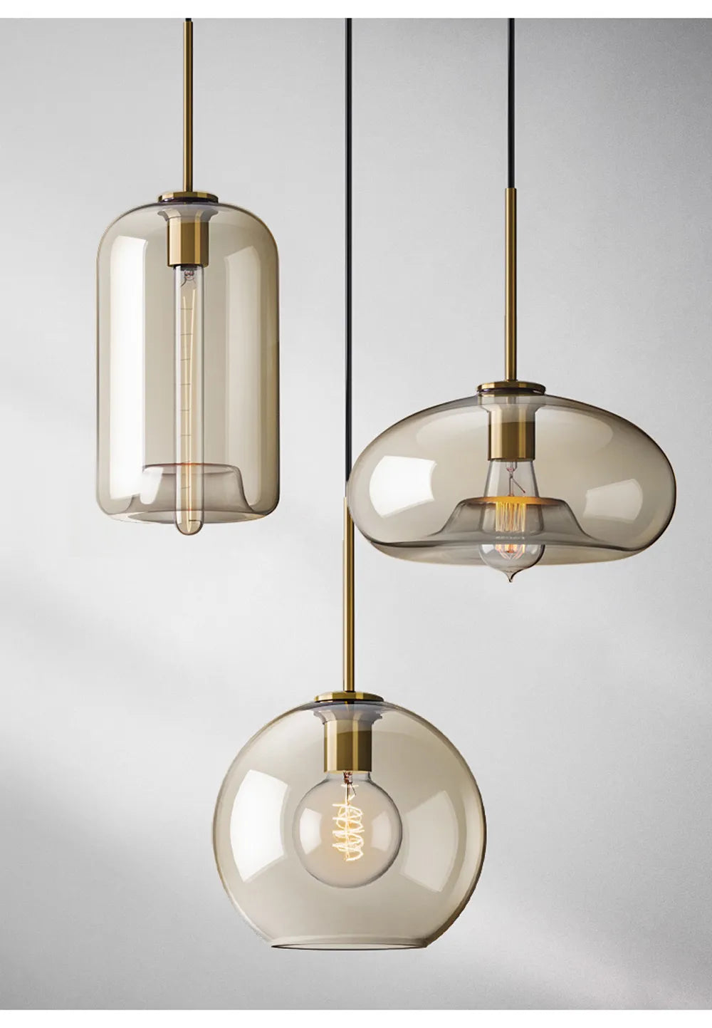 Nordic Industrial Style Glass Modern Luxury Led Pendant