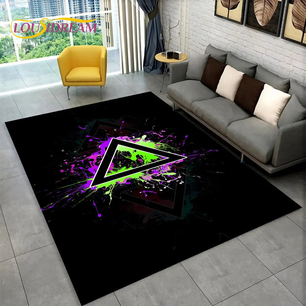 Tapis de jeu Alex 3D Gamer - Grand tapis antidérapant pour enfants et salon