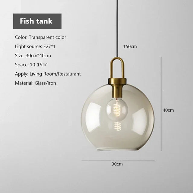 Modern Smoke Glass Pendant Light