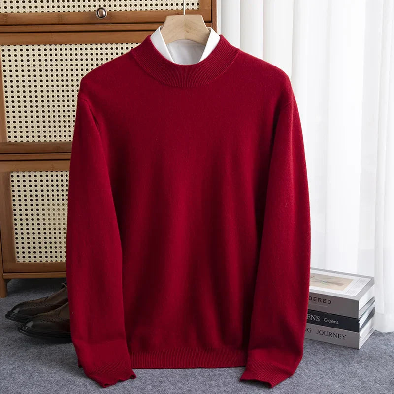 Klassisk Mock Neck Uld Pullover