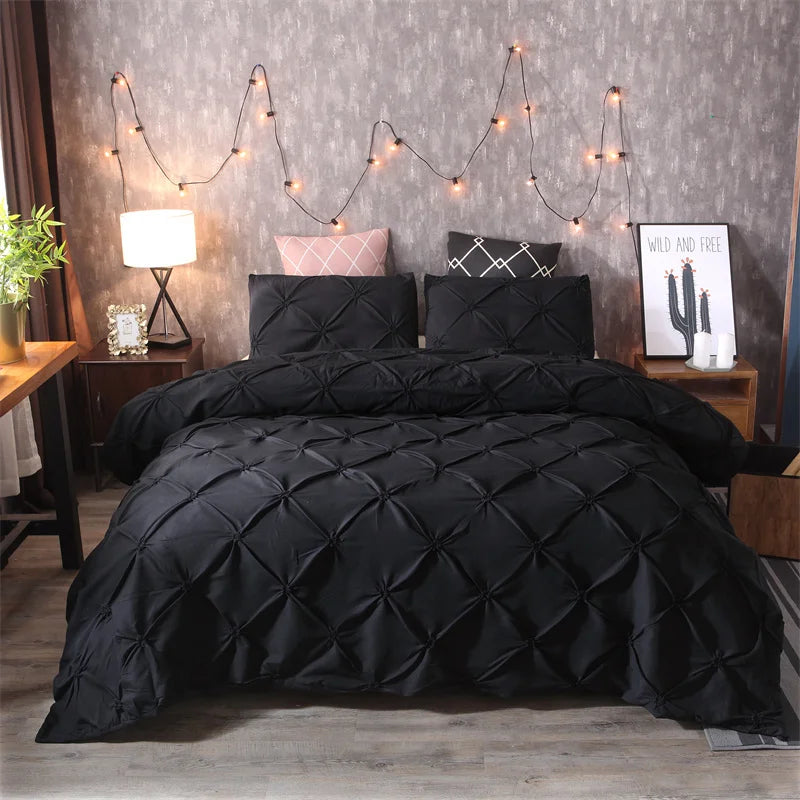 Gyémánt Pintuck Duvet Cover 3 Részes Ágynemű Szett