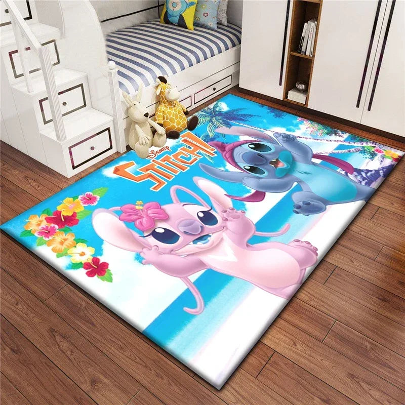 Alfombra de dibujos animados Winnie Stitch – Decoración del hogar acogedora y vibrante