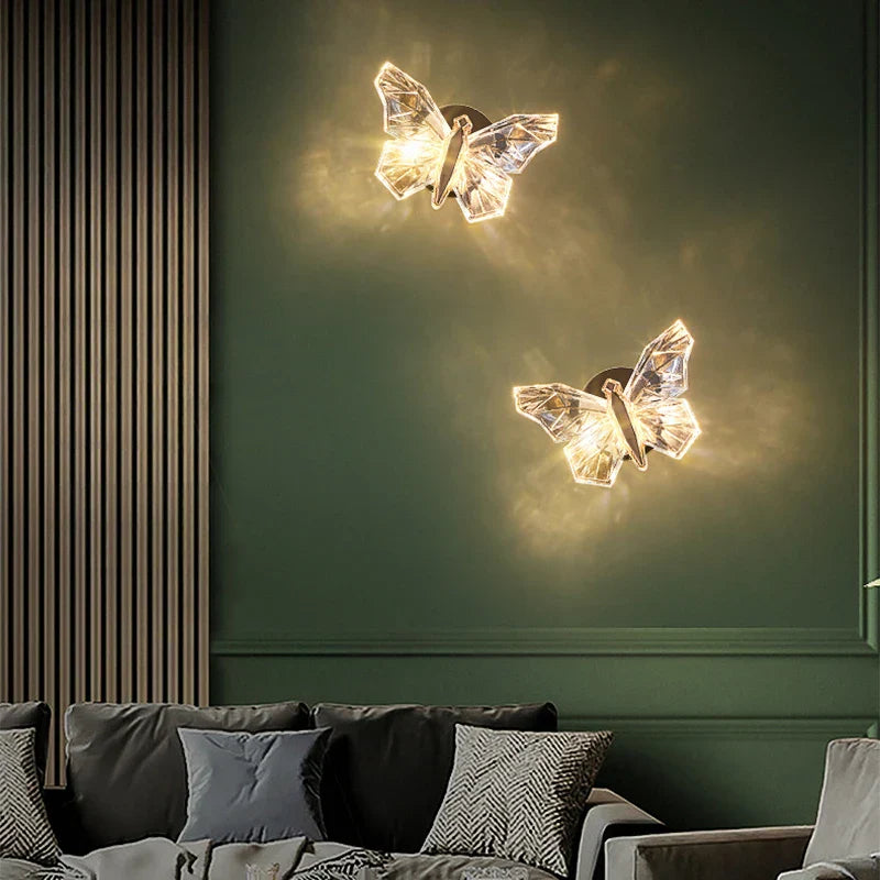 Crystal Butterfly Wall Lamp