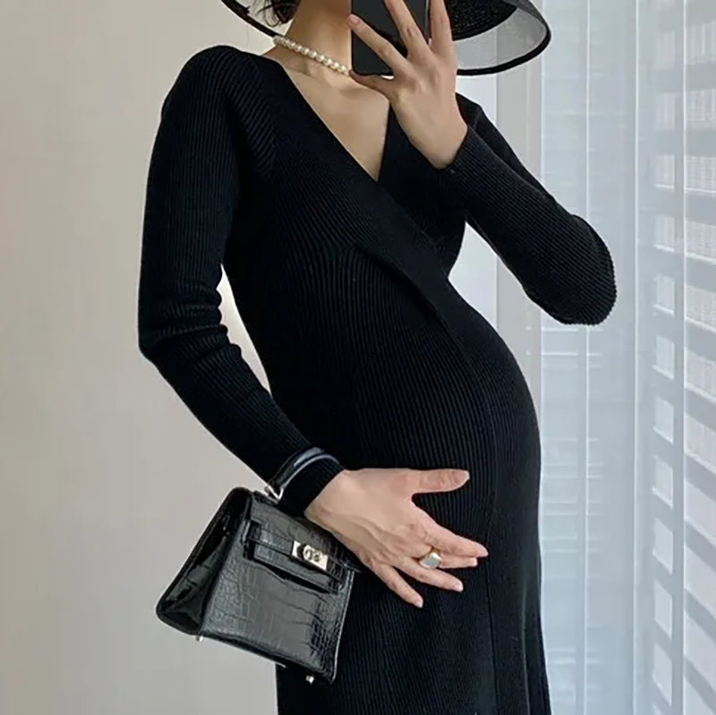 Bodycon Mesh Maternity Dress