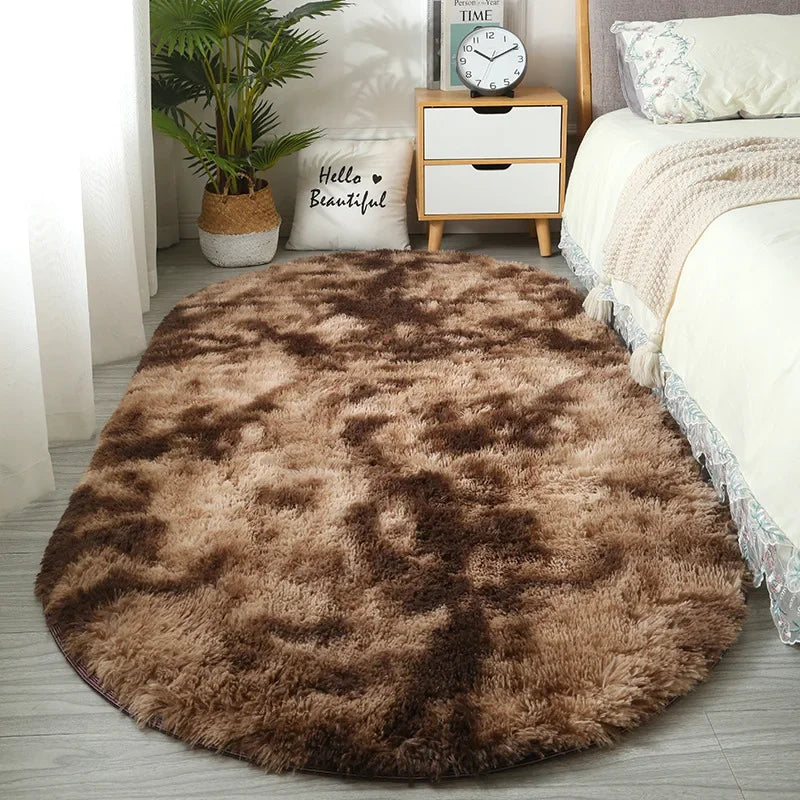 Sara Fluffy Tie-Dye Antislip Tapijt – Zacht Pluche Vloerkleed voor Woondecoratie