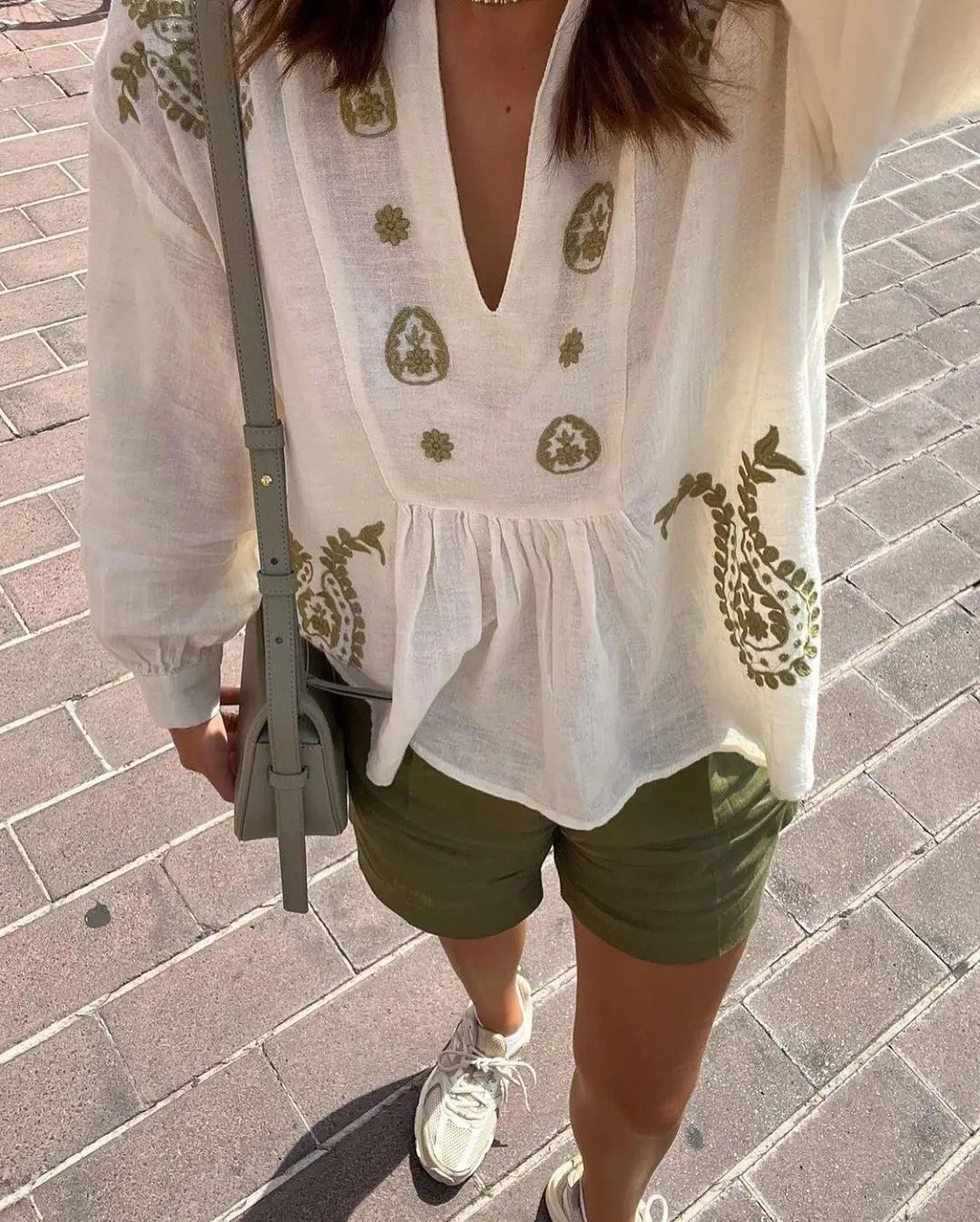 Katoenen Boho-blouse