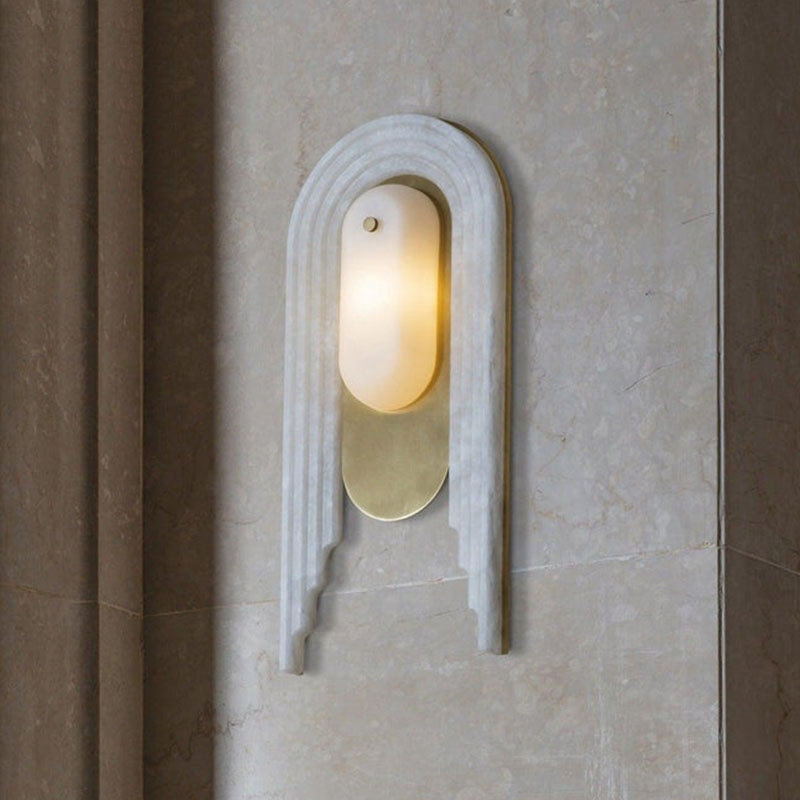 IIS Luxury Frosted Marble Wall Light G9 Copper Gold Wall Sconce