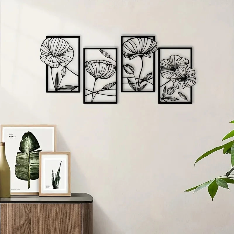 Colgante de Pared de Metal con Mariposa Floral