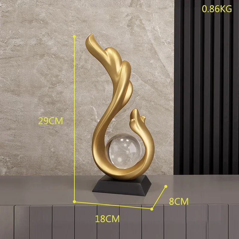 Luxury Golden Abstract Sculpture