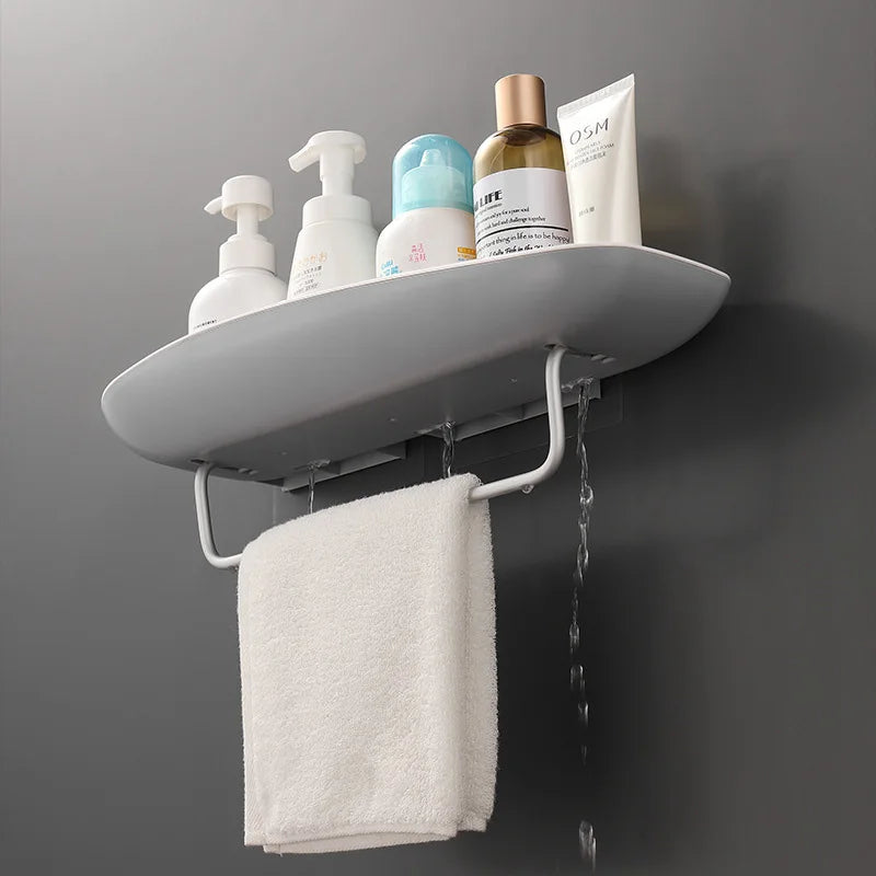 No-Drill Sleek Shower Shelf for Shampoo & Cosmetics