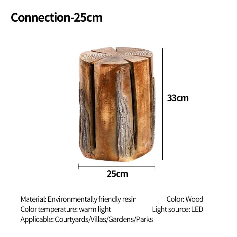 Vrimlo Lumière de Souche en Bois d'Extérieur