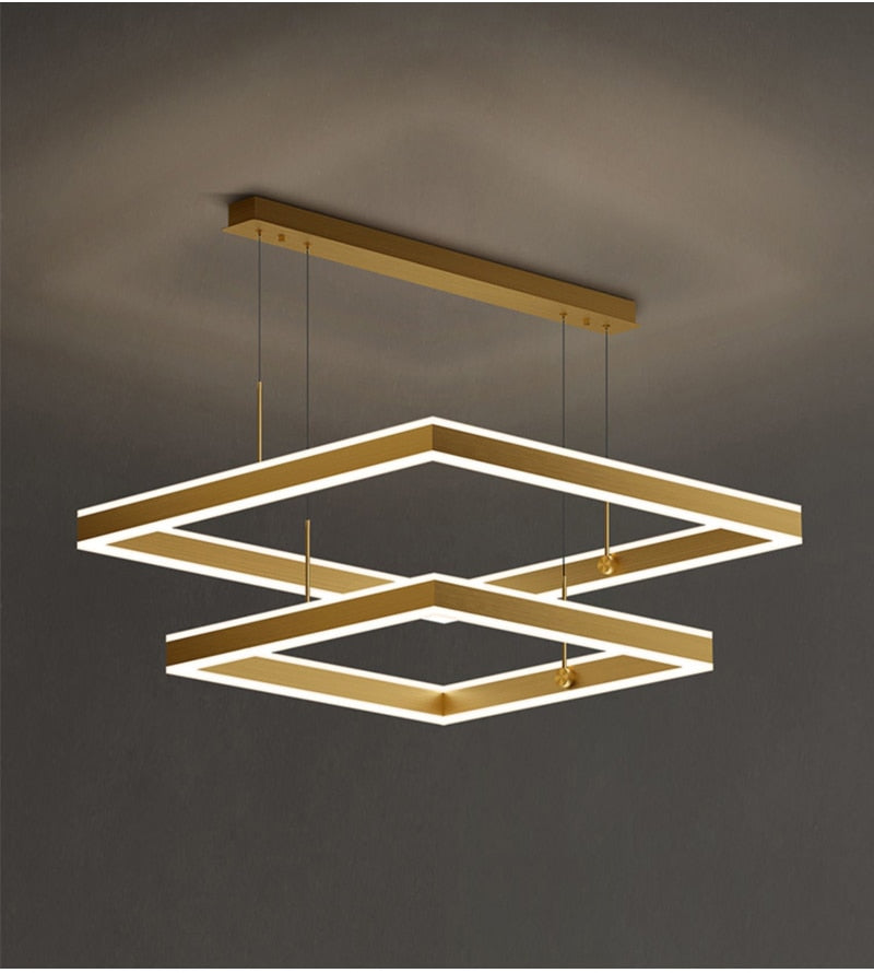 YLK Kare - Modern led chandelier for living room luxury square design