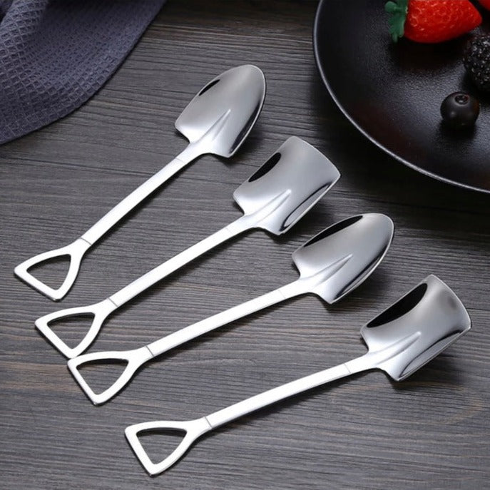 Vrimlo® 4-piece Stainless Steel Shovel Teaspoon Set