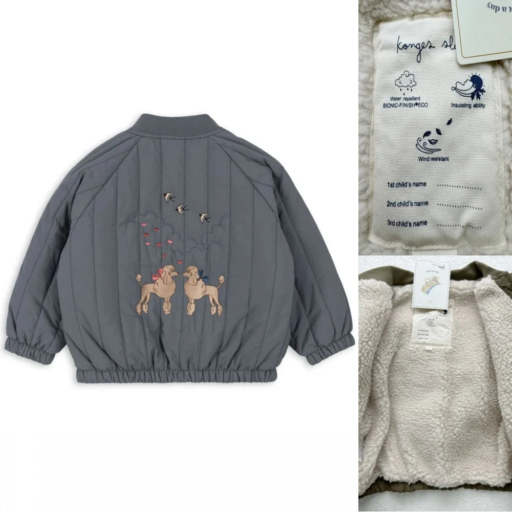 Chaqueta acogedora de lana de cordero para niños: prendas de abrigo de invierno unisex para niños pequeños y niños