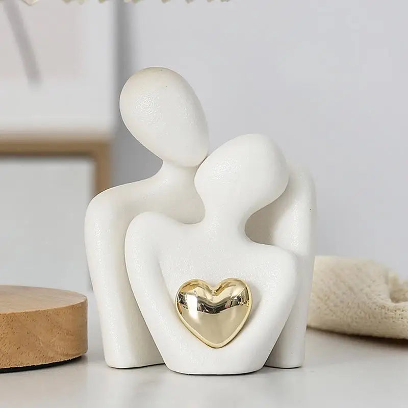 Couple Hugging Abstract Sculpture