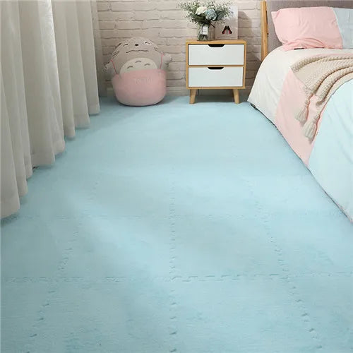 Winnie 60 piezas Alfombrilla de Juego Suave de Peluche para Bebés – Baldosas de Suelo de Espuma EVA Interconectables para Niños