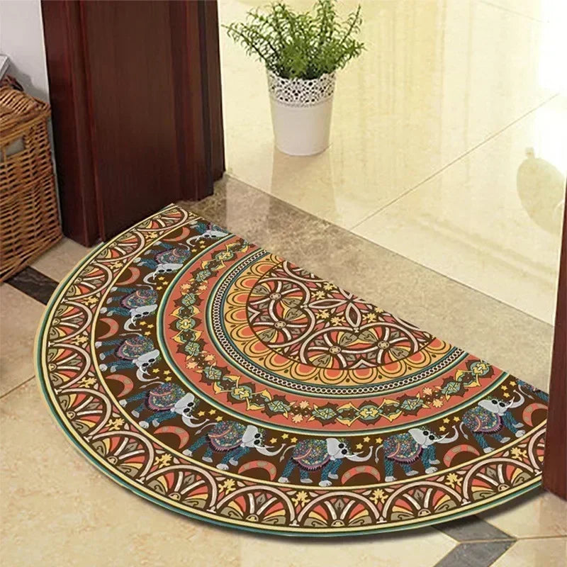 Winnie Retro Felpudo Semicircular – Elegante Alfombra de Entrada Antideslizante para Interior