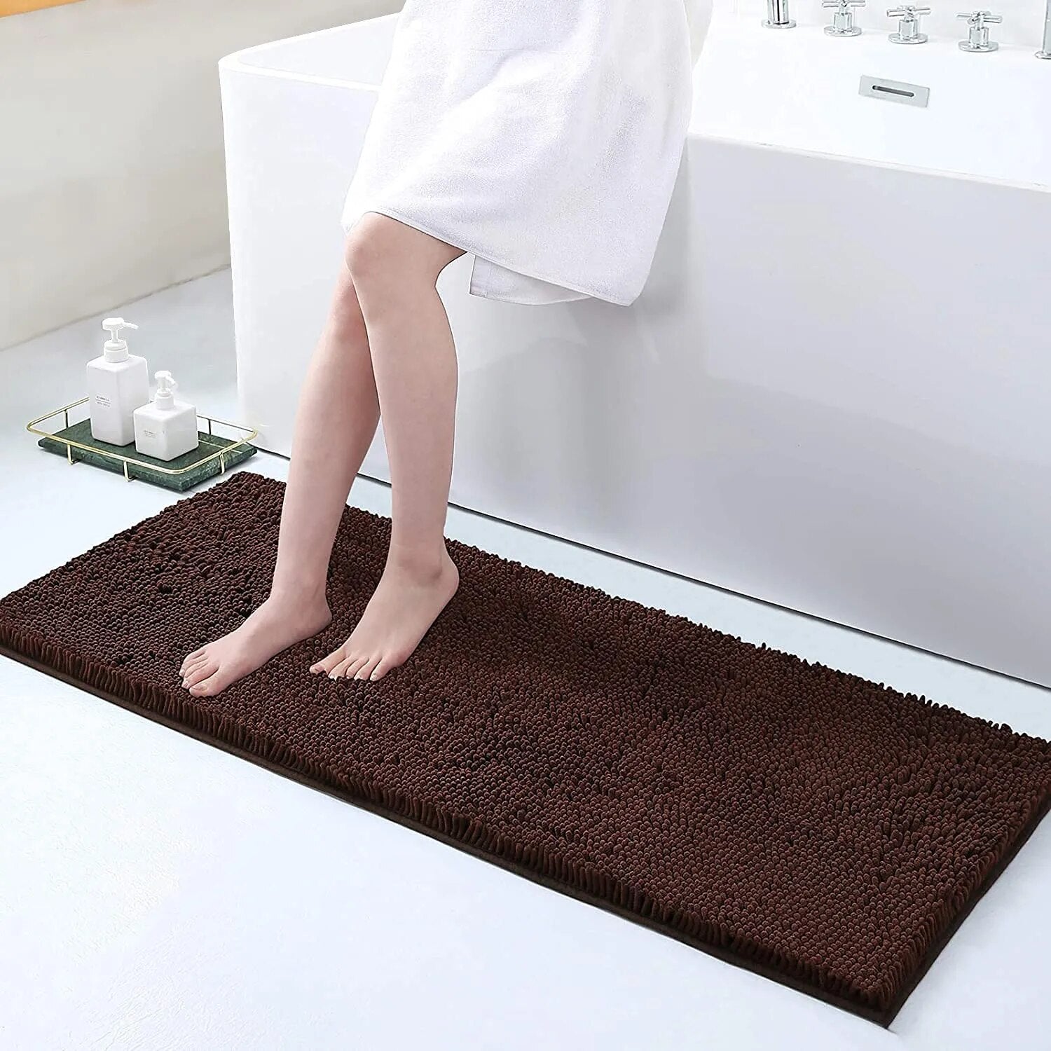 Tapis de bain épais antidérapant – Tapis de salle de bain doux et absorbant pour plus de sécurité et de confort